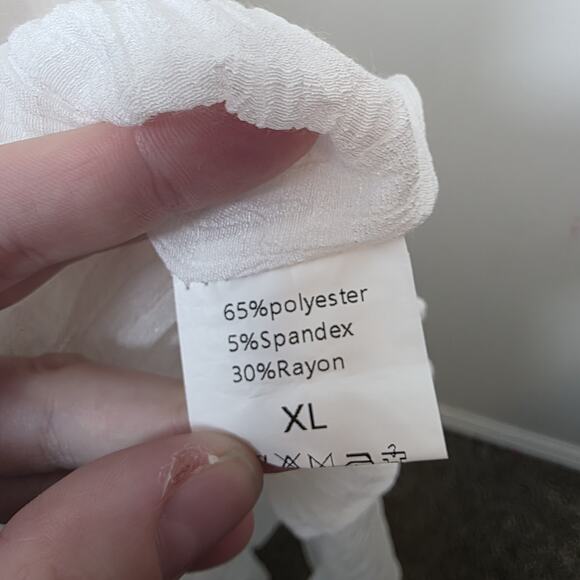 Faroro White Lace Halter Boho Beachy Coastal Side Slits Maxi Sundress Size XL - Picture 6 of 8